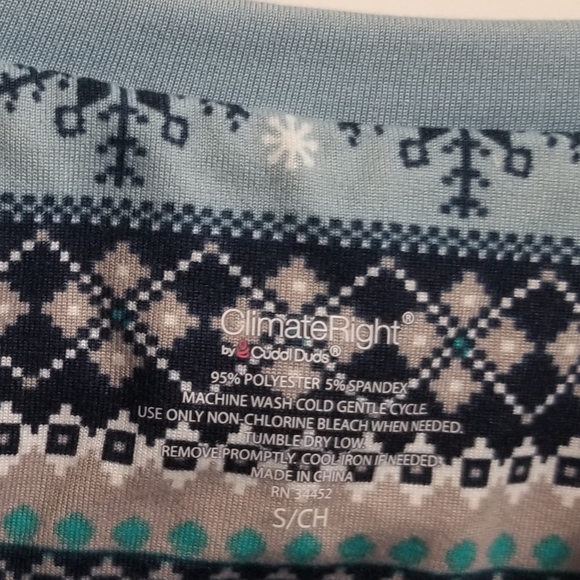 EUC sleek baby blue pj set w fun pattern, sz S - Picture 3 of 8